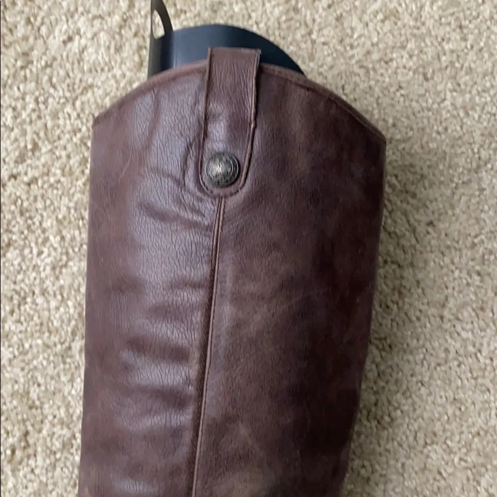 Tall brown all leather boot by Merona size 9.5